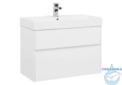 Тумба Aquanet Бруклин 85 белый с раковиной Slim Synergy 85 см 207801