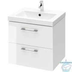 Тумба Cersanit Lara 50 белый с раковиной Cersanit Como 50