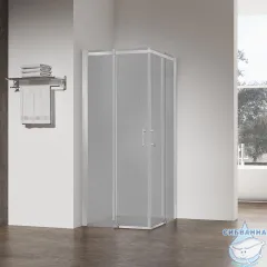 Душевое ограждение Veconi Rovigo 110x90 профиль хром, стекло рифленое RV50CH-L-11090-02-C8 (без поддона)