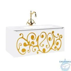 Тумба Aqwella Elegance 120 белый/золото с раковиной Elegance 120