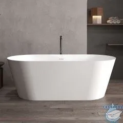 Ванна из искусственного камня ABBER Stein 170x80 AS9605 белая матовая