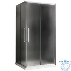 Душевое ограждение ABBER Schwarzer Diamant AG02128MH 120x80 профиль хром, стекло матовое (без поддона)