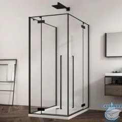 Душевое ограждение ABBER Eins  AG06099B 90x90 профиль черный, стекло  прозрачное (без поддона)