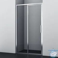 Дверь в нишу Wasserkraft Lopau 120 см профиль хром, стекло прозрачное 32S05L 