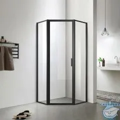 Душевое ограждение Azario Richmond 100x100 AZ-NAG3231 1000 Black профиль черный, стекло прозрачное (без поддона)