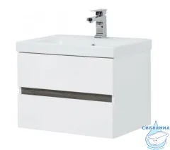 Тумба Aquanet Беркли 50 с раковиной Moduo 50 белый /дуб рошелье
