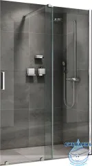 Дверь в нишу ABBER Komfort AG90120 120x200 профиль хром, стекло прозрачное (с доводчиком)