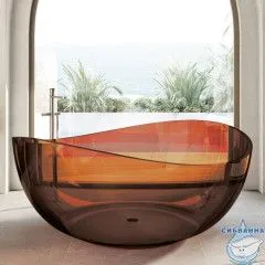 Ванна из полиэфирной смолы ABBER Kristall 150x150 AT9705Opal коричневая