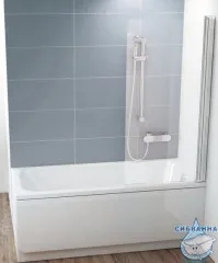 Шторка для ванны Ravak CVS1 80 профиль белый, стекло прозрачное, правая