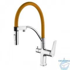 Смеситель для кухни с подключением фильтра Lemark Comfort LM3074C-Orange (хром/оранжевый)