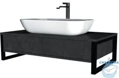 Тумба подвесная 1Marka GRUNGE LOFT 70П (1 ящик) Бетон темно-серый с раковиной Sanita Luxe Инфинити 60