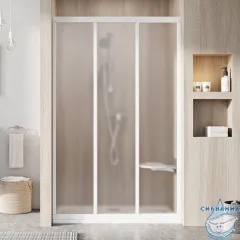 Дверь в нишу Ravak Supernova 80 см профиль белый, стекло грапе 00V40102ZG