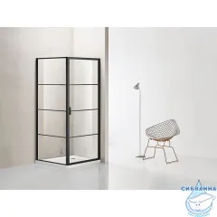 Душевое ограждение Azario Richmond 80x80 AZ-NAG1221 800 BLACK профиль черный, стекло прозрачное (без поддона)