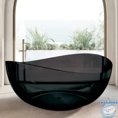 Ванна из полиэфирной смолы ABBER Kristall 150х150 AT9705Onyx черная