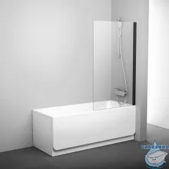 Шторка для ванны Ravak PVS1-80 79840300Z1 черный/транспарент