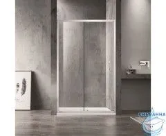 Дверь в нишу Azario Milton 140x200 AZ-ND6121 1400 профиль серебро, стекло прозрачное