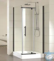 Душевое ограждение Azario Edmonton 90x90 профиль серебро, стекло прозрачное AZ-NNC1231 900 BLACK (без поддона)