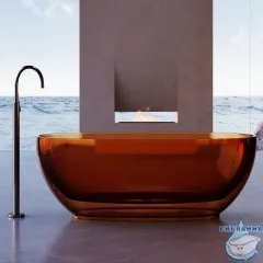 Ванна из полиэфирной смолы ABBER Kristall 170х75 AT9703Opal коричневая