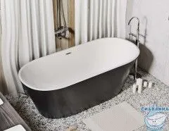 Акриловая ванна Grossman Forta GR-1503MB 170X75 с каркасом (белый/черный матовый)