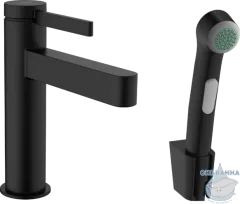 Смеситель Hansgrohe Finoris 76210670 с гигиеническим душем (черный матовый)