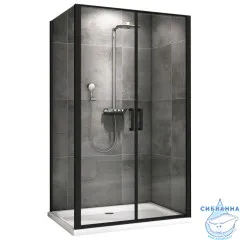 Душевое ограждение ABBER Sonnenstrand 100x70 профиль черный, стекло прозрачное AG04100BC-S70B (без поддона)