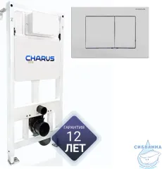 Инсталляция для унитаза Charus CC.300.80.01 с кнопкой смыва  Minimalista FP.310.12.01 белый матовый
