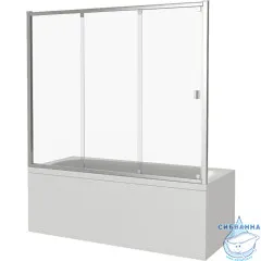 Шторка для ванны Bas Screen WTW-140-C-CH профиль хром, стекло прозрачное