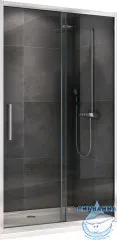 Дверь в нишу Abber Schwarzer Diamant 120x195 профиль хром, стекло прозрачное AG30120H