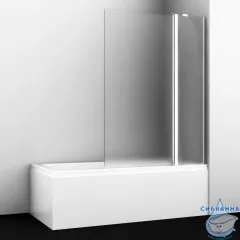 Шторка для ванны Wasserkraft Berkel Berkel 48P02-110R Matt glass 110x140 профиль хром, стекло матовое