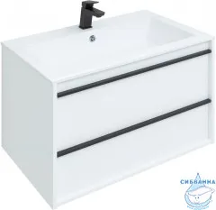Тумба под раковину Aquanet Lino 80 см 253903 белый матовый