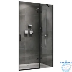Дверь в нишу ABBER Zart AG08120B 120x195 профиль черный , стекло прозрачное