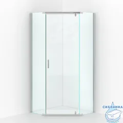 Душевое ограждение Berges Solo T 100x100 61109 профиль хром, стекло прозрачное (без поддона)