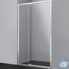 Дверь в нишу Wasserkraft  Aula 11P13 110 см профиль хром, стекло прозрачное 