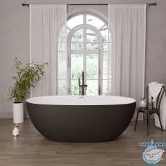 Акриловая ванна Grossman Classic GR-2503MB 170x87 с каркасом (белый/черный матовый)