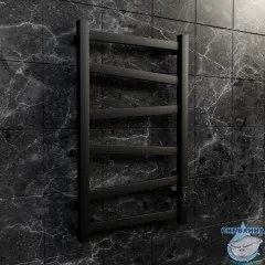 Полотенцесушитель электрический Toni Arti Zig-zag pulsante 7П 500x800 черный матовый