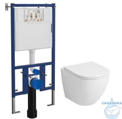Инсталляция Loranto 4501 в комплекте с унитазом Grossman GR-4455SQ c сиденьем Soft close (микролифт) 