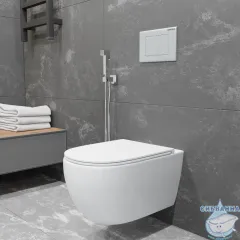 Унитаз подвесной безободковый Charus Skandenborg Rimless EWC700-125W с сиденьем Soft Close (микролифт)