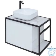 Тумба Aquanet Nova Lite Loft 75L 261650. с раковиной City-1 39 белый глянец