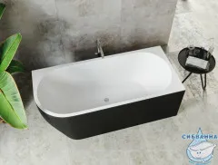 Акриловая ванна Aquanet Family Elegant R 180x80 (белый глянцевый/черный матовый)