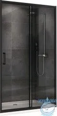Дверь в нишу ABBER Schwarzer Diamant AG30160B 160x195 профиль черный, стекло прозрачное
