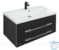 Тумба под раковину Aquanet Верона М 90 см 272429 черный матовый