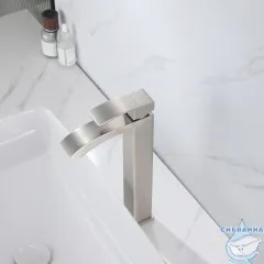 Смеситель ABBER Wasserfall AF8611SP для накладной раковины, сатин