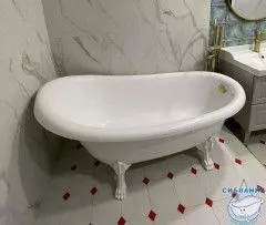 Ванна из литьевого мрамора New Line Sanitary Даллас на ножках 168х76