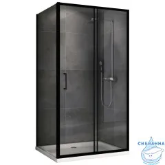 Душевое ограждение ABBER Schwarzer Diamant 150x50 AG30150B5-S50B5 профиль черный, стекло прозрачное (без поддона)