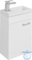 Тумба Aquanet Нота 40 L с раковиной Moduo 40 белый глянец