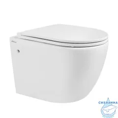 Унитаз подвесной безободковый Abber Bequem AC1103 с сиденьем Soft Close (микролифт) (белый)