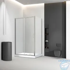 Душевое ограждение Veconi Rovigo 120x110 профиль никель, стекло прозрачное RV046BC-120110-01-C5 (без поддона)