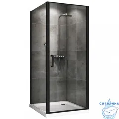 Душевое ограждение ABBER Sonnenstrand 80x70 профиль черный, стекло прозрачное AG04080B-S70B (без поддона)