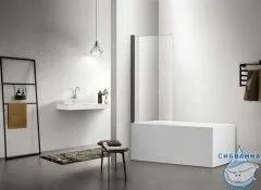 Шторка для ванны Aquatek AQ DEL SBA 08015GM 80х150 профиль оружейная сталь, стекло прозрачное