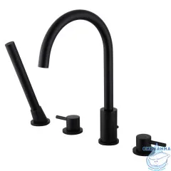 Смеситель для ванны на борт ABBER Wasser Kreis AF8113B (черный матовый)